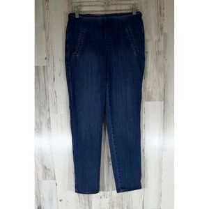 Chicos‎ Pull-On Jeans Size 0R or US 4R (28x27) Dark Wash Stretch Denim Pants